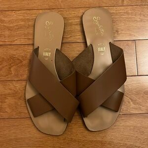 Brown leather sandals